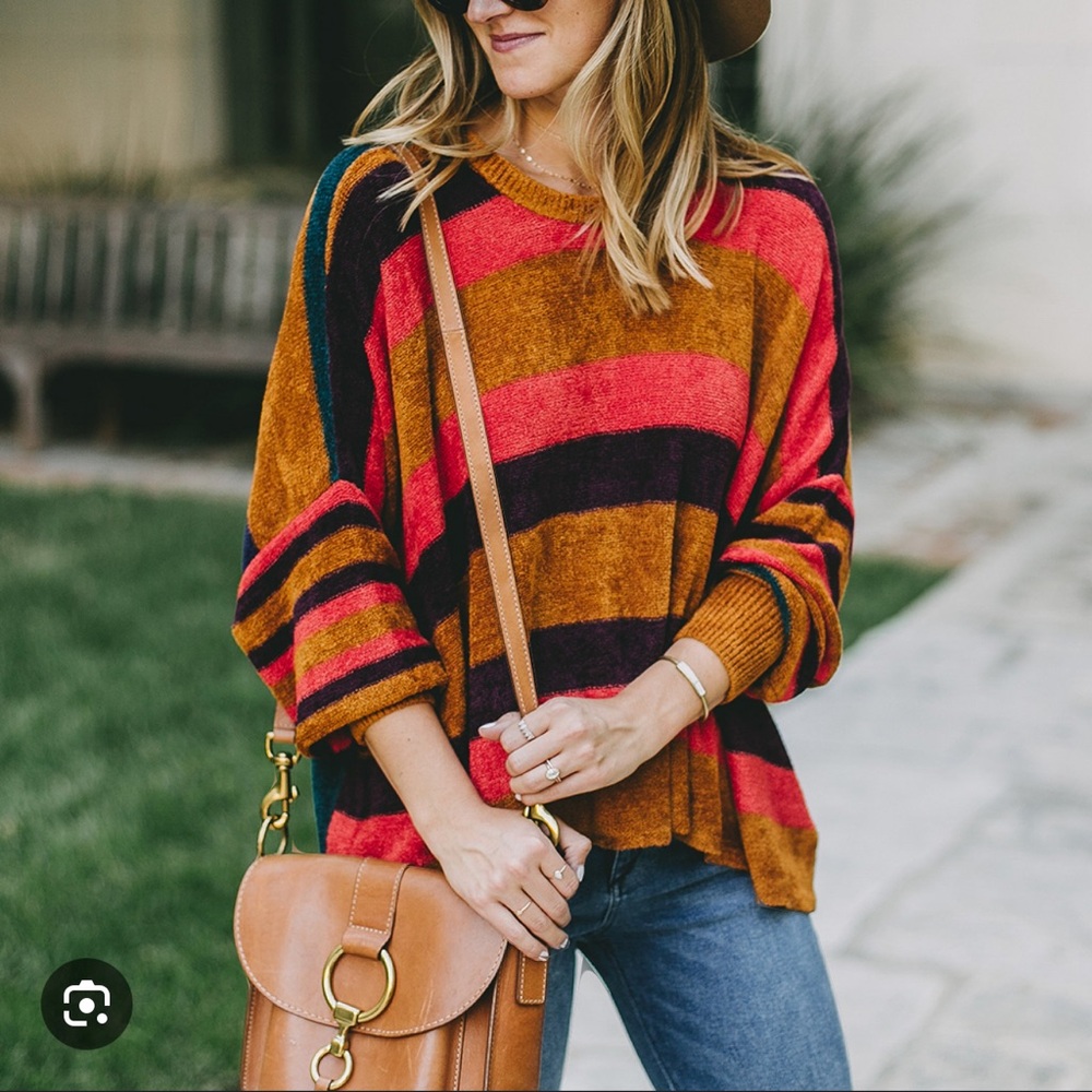 Free People Multicolor Striped Sweater